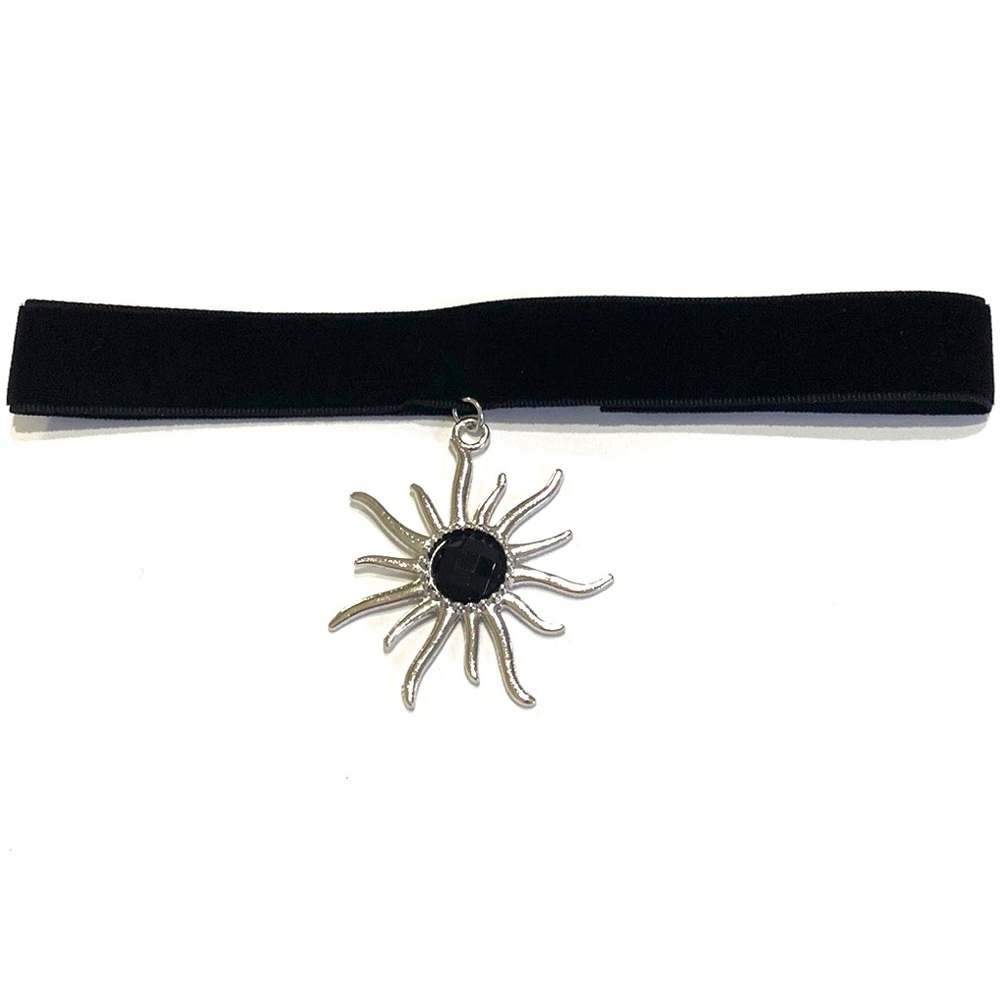 Black Velvet Sun Choker Necklace